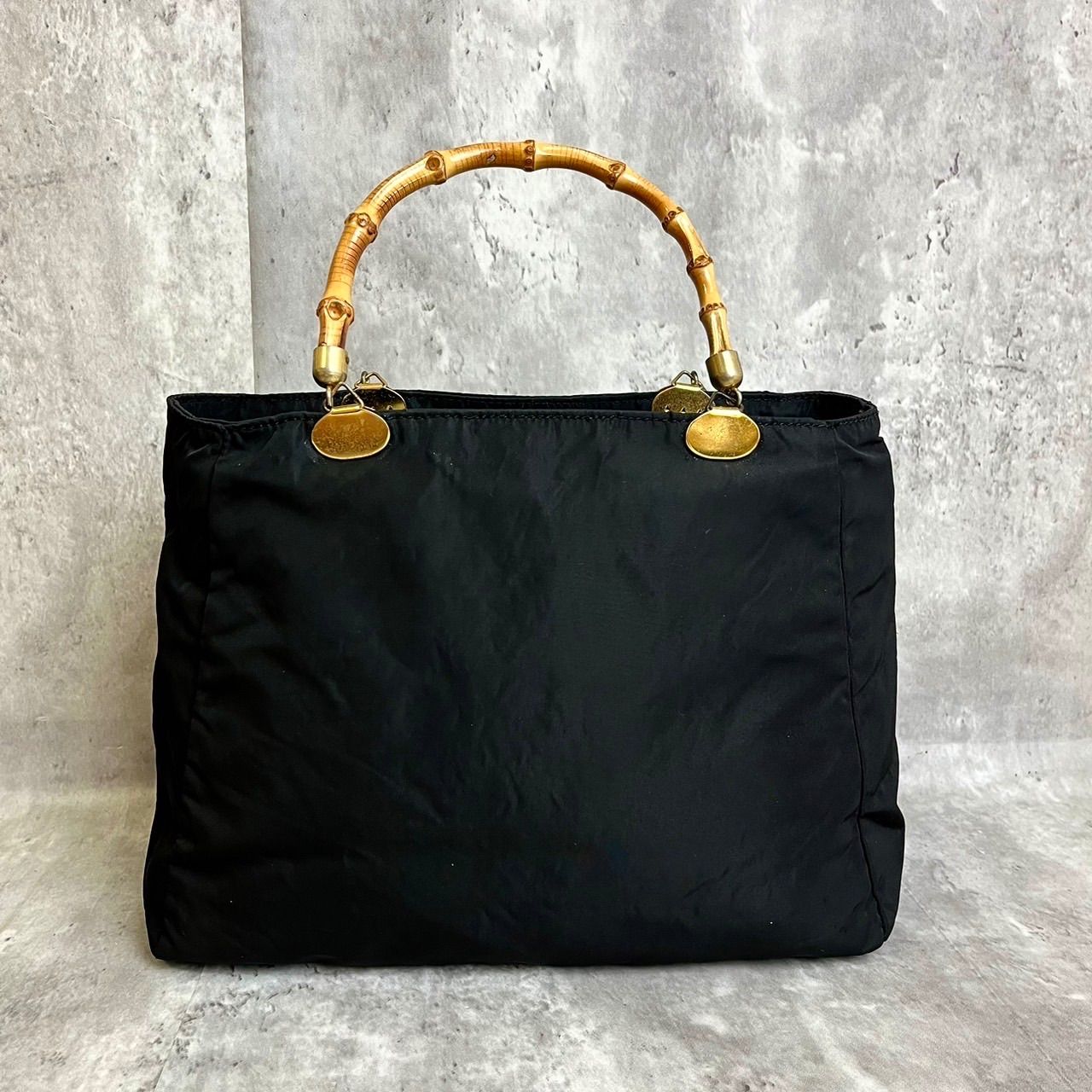 美品 PRADA プラダ トートバッグ ハンドバッグ 白タグ 三角プレート 宜しい