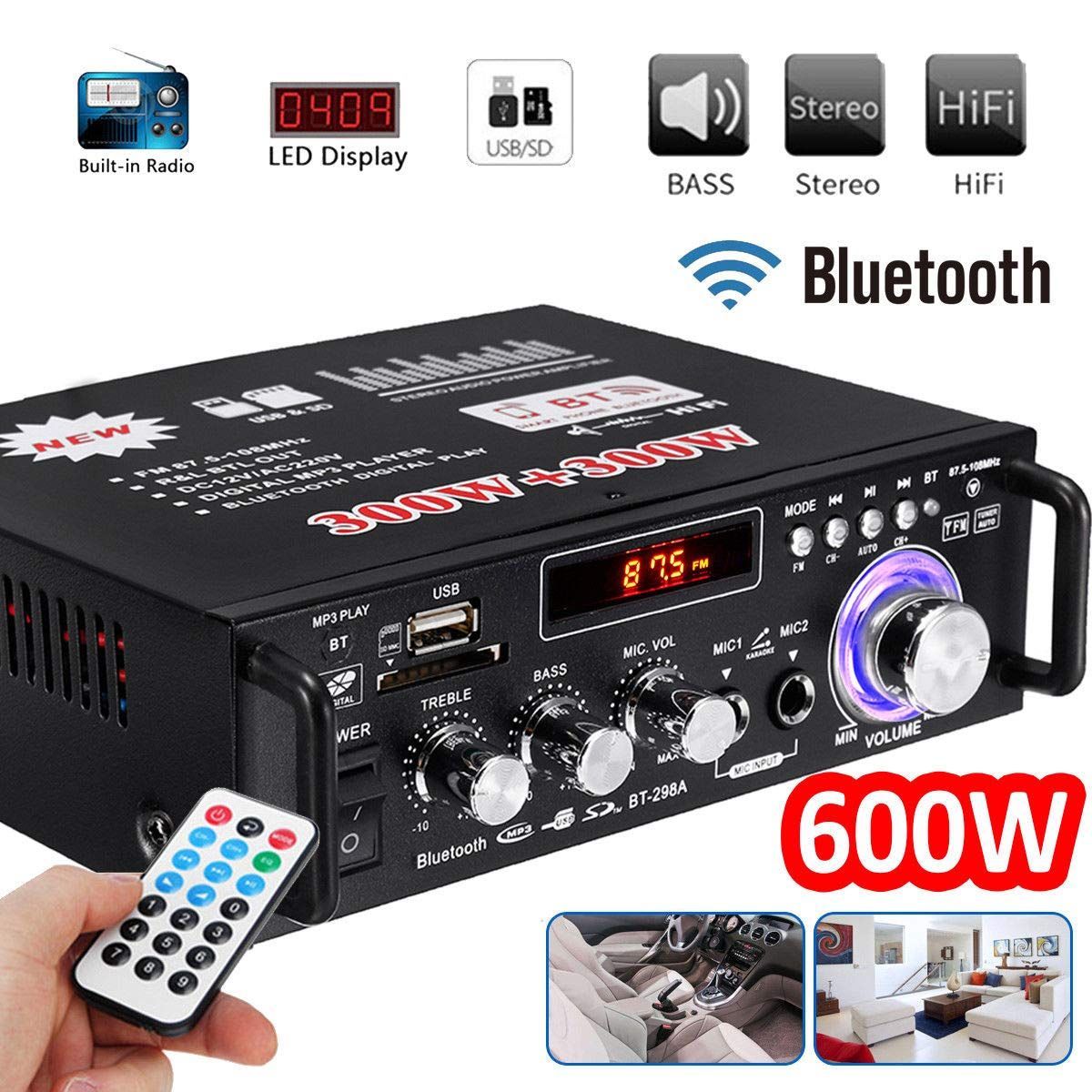 12V 実効最大出力300W＋300W