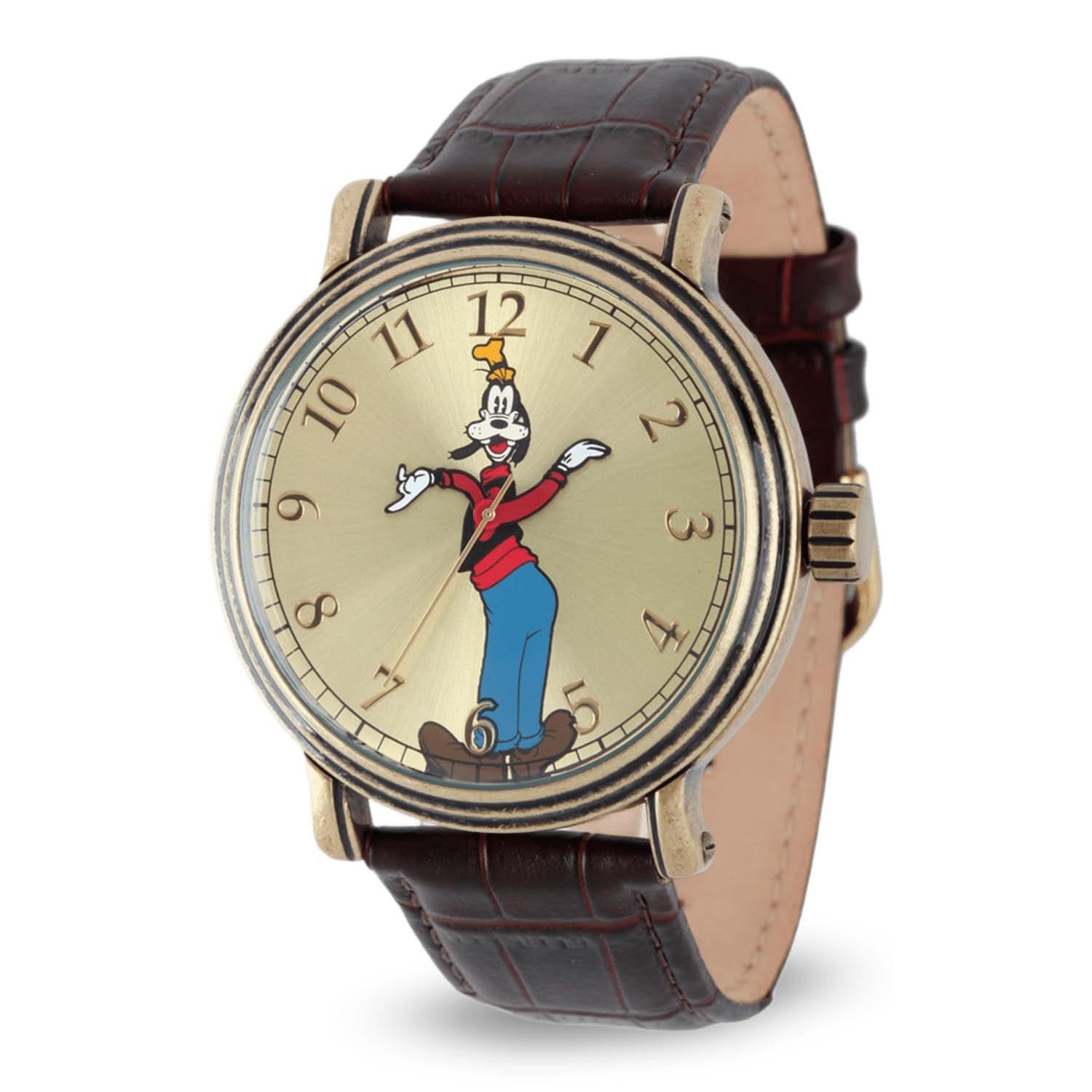 Disney メンズ W001845 Goofy アナログディスプレイ アナログクォーツ ブラウンウォッチ