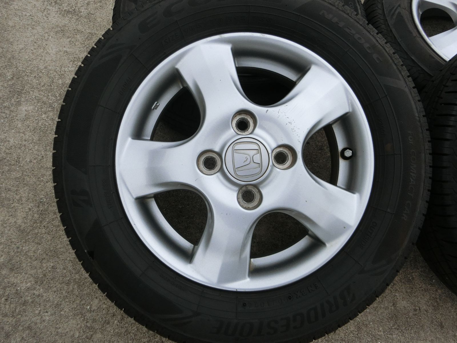 854 ホンダ 純正 13インチ アルミホイール 13×4.0B 45 PCD100 ハブ径 約56mm 4穴 4本セット 155 70R13 バモス 外し