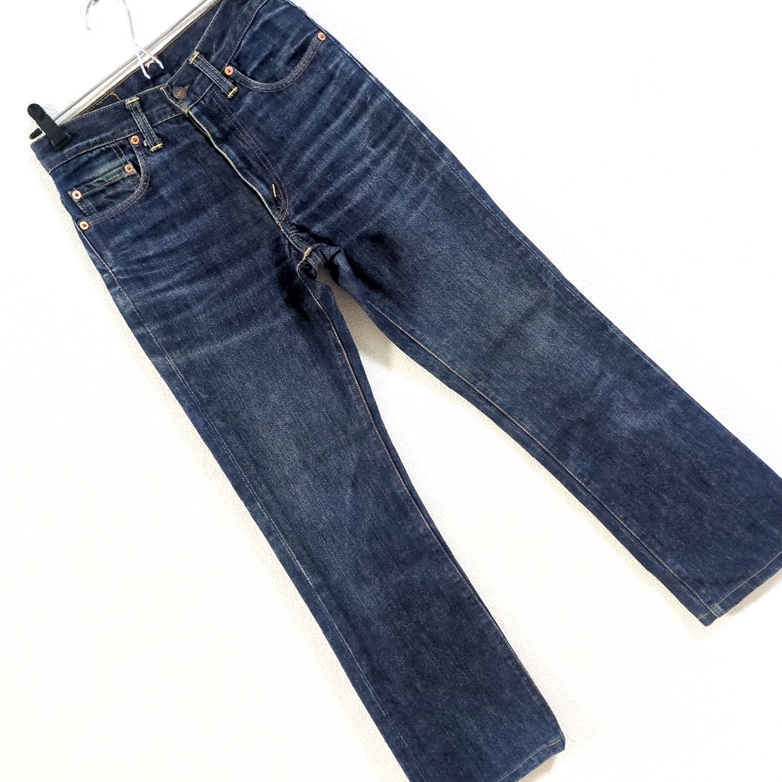 USA製◎(^w^)b Levi's リーバイス デニム パンツ ジーンズ インディゴ 綿100% 517-0217 カジュアル 定番 アメカジ 着回し 美品 ORIGINAL RIVETED 革パッチ メンズ サイズw28