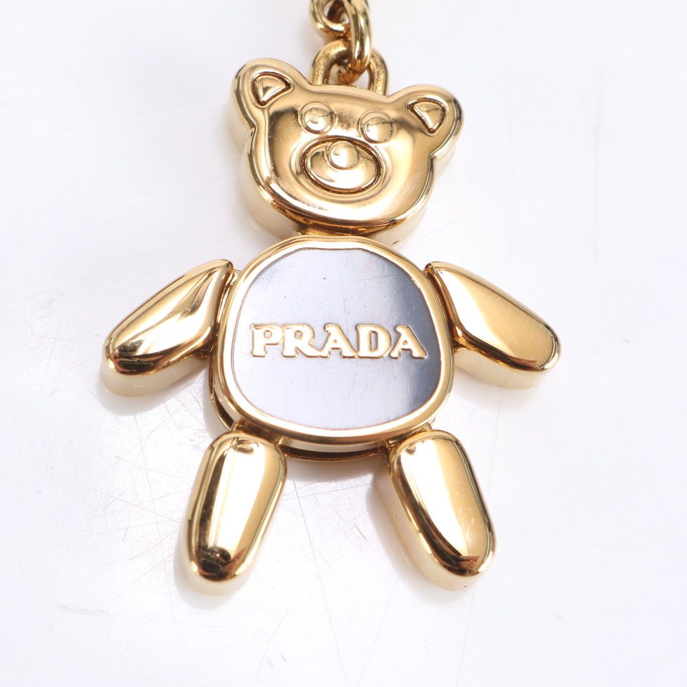 PRADA クマ型チャーム ゴールド装飾 PRADA - PRADA プラダ ロゴ 熊 クマ ベア キーホルダー チャーム