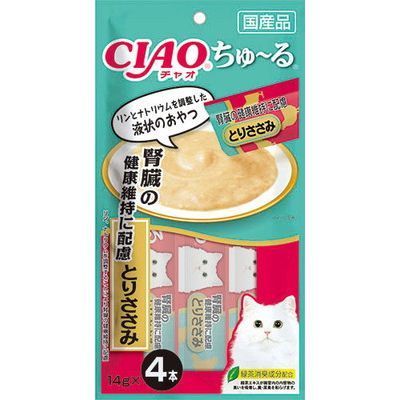 いなば CIAO ちゅーる 腎臓の健康維持に配慮 とりささみ 14g×4本入り 1ケース48袋
