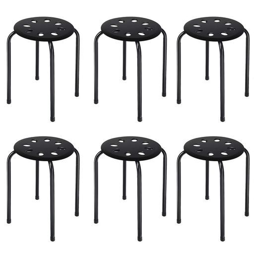 COSTWAYオフィススツール6脚セットパイプスツールミーティングスツール丸スツールスタッキングスツールパイプ椅子鉄製組み立て不要軽量スタッキングスツールオフィス会議室展覧会相談…
