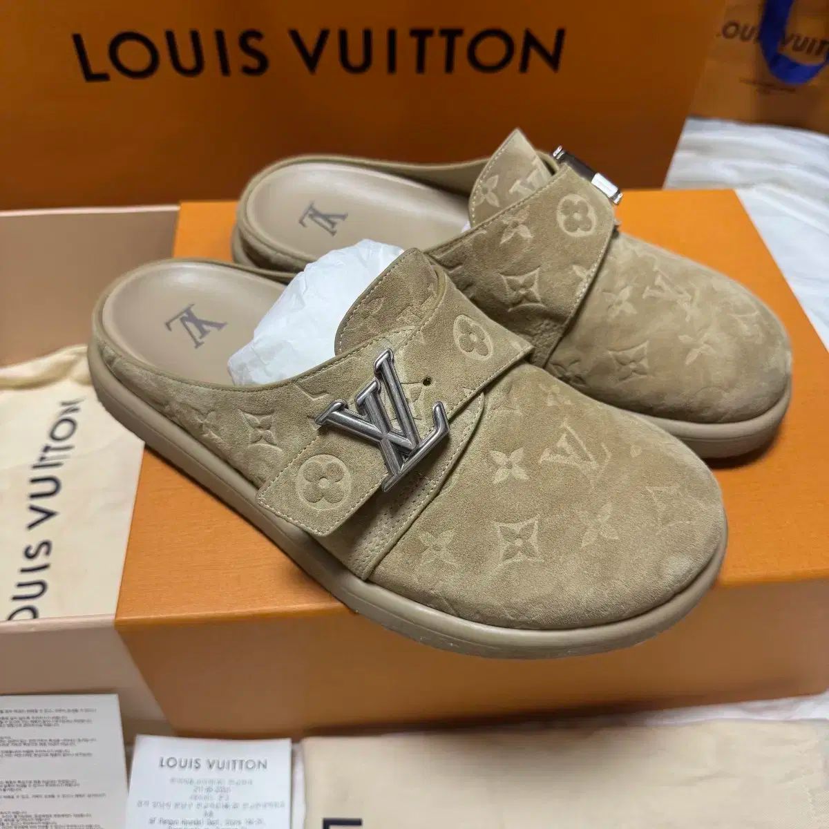 Louis Vuitton ルイヴィトン イージー ミュール モノグラム ベージュ 8 サイズ