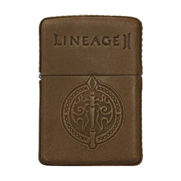 リネージュII × ZIPPO 3周年記念 種族シリーズ ドワーフ オイルライター LINEAGE 限定100個 シリアルナンバー 革巻き 型押し レザー ブラウン 中古 T1 リネージュII × ZIPPO 3周年記念 種族シリーズ ドワーフ オイル