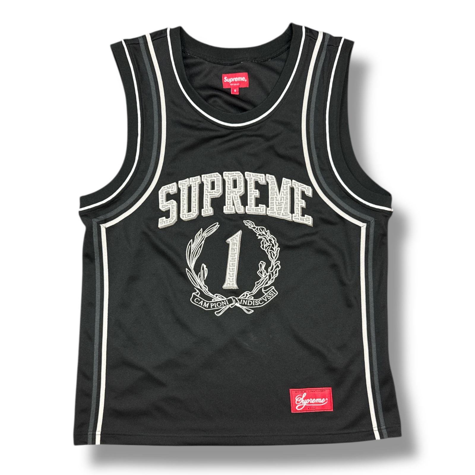 正規 参考上代22000円 Supreme 23SS Campioni Basketball Jersey チャンピオンバスケットボールジャージ タンクトップ ノースリーブ シュプリーム ブラック S 90615A7