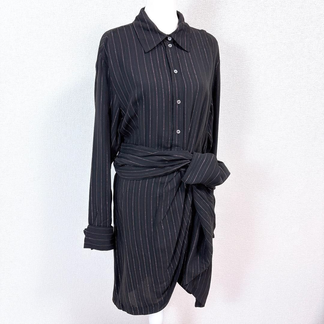 REDEMPTION 長袖ブラウスワンピース 44 ブラック×ピンク