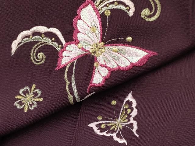 平和屋着物○女性 行灯袴 刺繍 草花文 暈し染め 金糸 卒業式