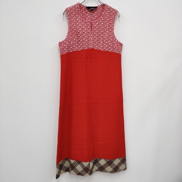 tricot COMME des GARCONS 90年代 Docking Design Dress ドッキングドレス AD1996 ワンピース AD1996 レッド 多色 レディース トリココムデギャルソン 4-0301M