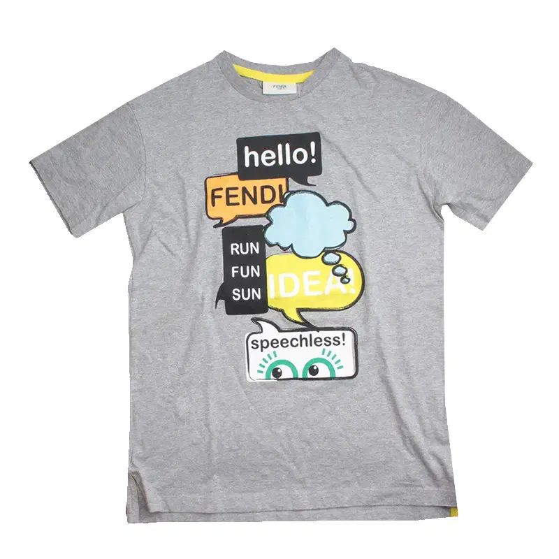 大得価，高品質 FENDI(フェンディ) メランジュグレー ハローフェンディ Tシャツ 8 税金 Tシャツ