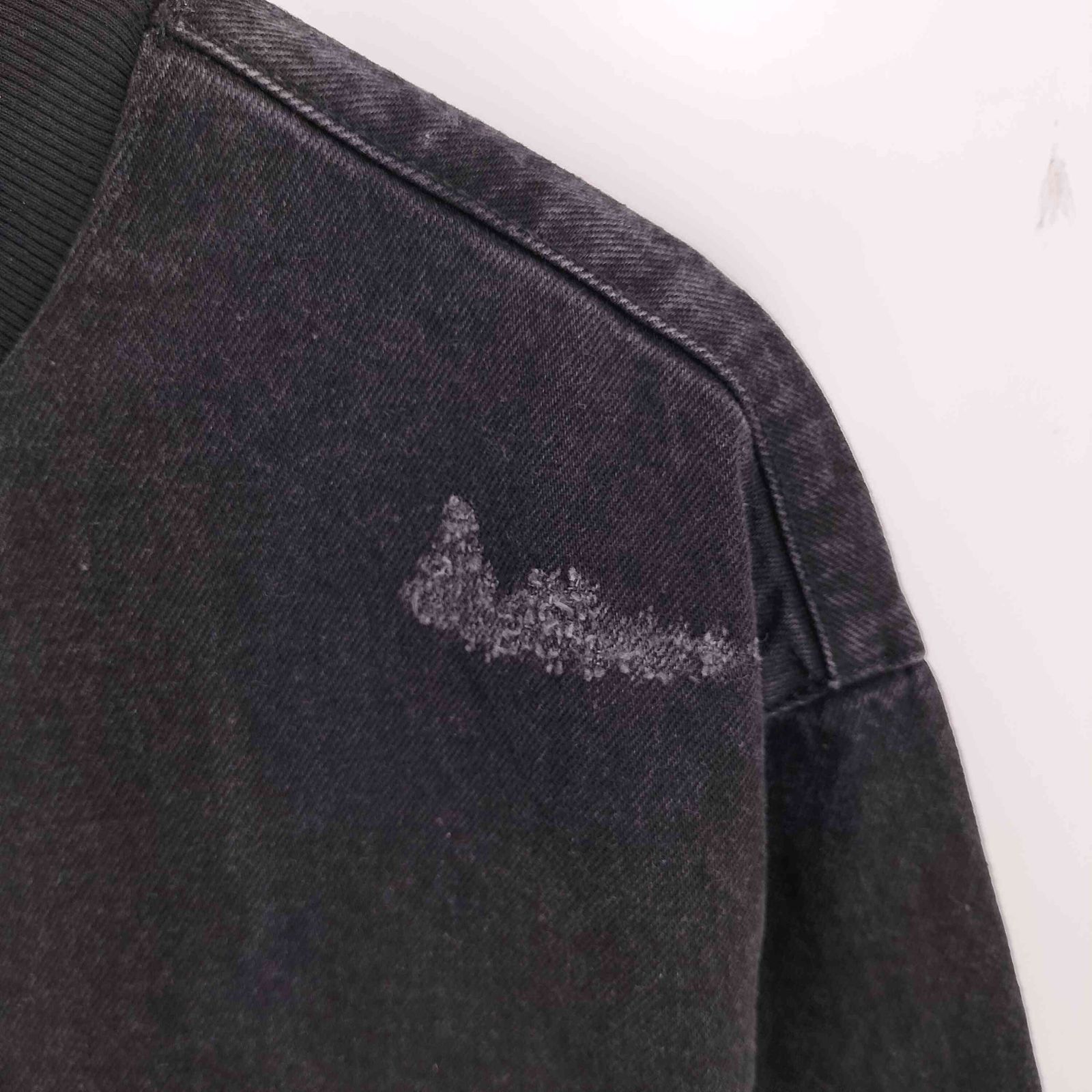 ザラ ZARA ダメージ加工 デニム地 ジッパー スウェットシャツ