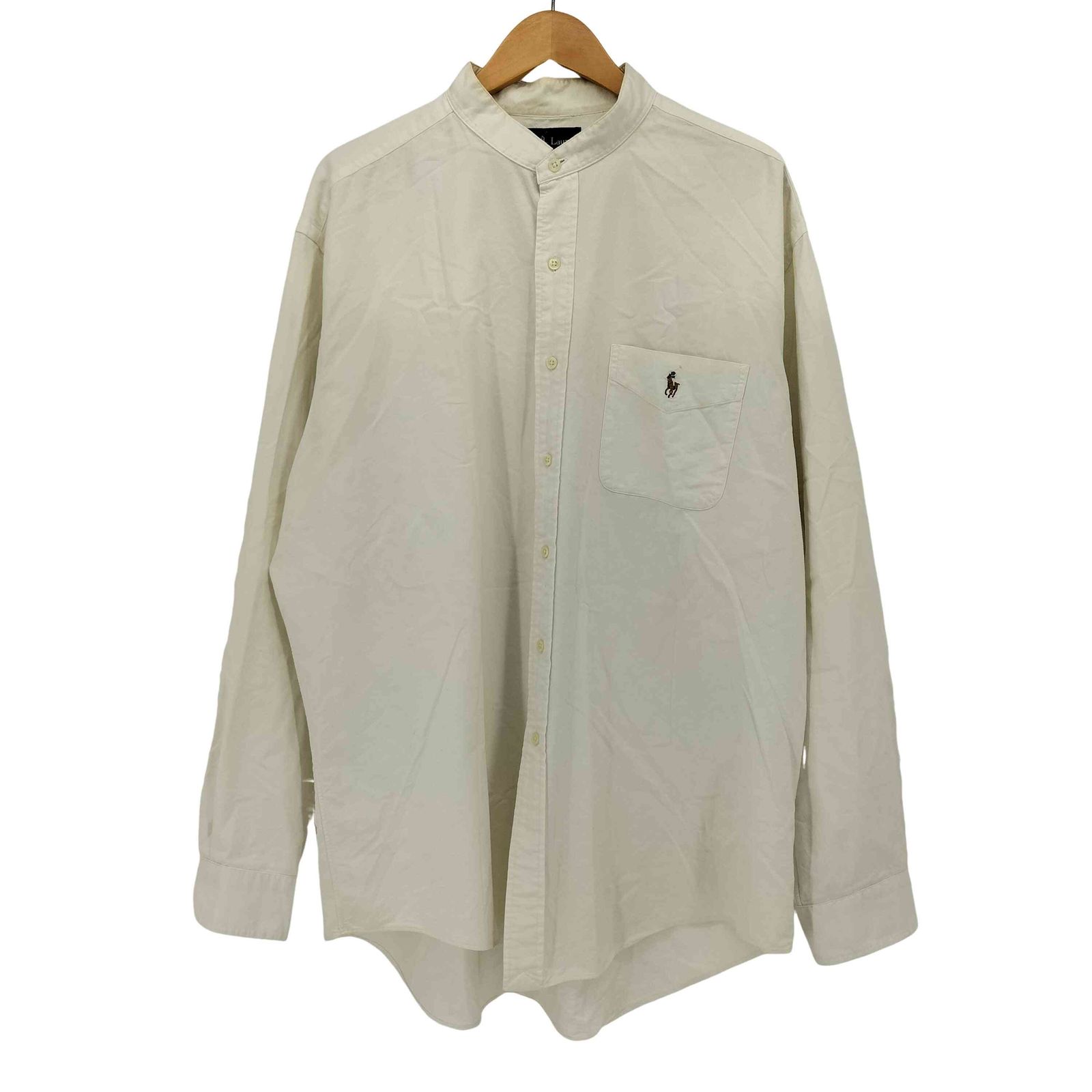 【正規品，定番】 ラルフローレン RALPH LAUREN CLASSIC FIT ポニー刺繍 バンドカラーシャツ メンズ import：XL 長袖シャツ