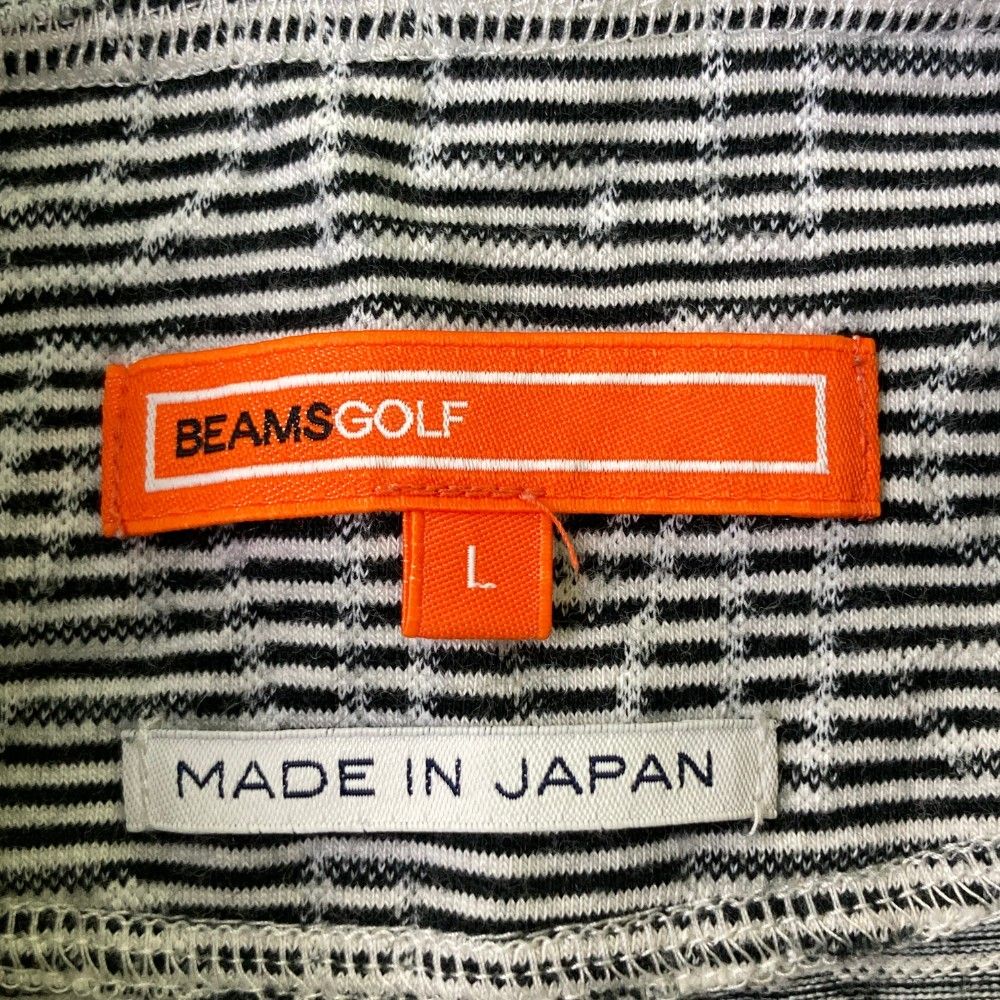 サイズ：L BEAMS GOLF ビームスゴルフ  ハイネック 半袖Tシャツ ロゴ×ボーダー柄 ブラック系 [240101348672] ゴルフウェア レディース ストスト サイズ：L BEAMS GOLF ビームスゴルフ ハイネック 半袖Tシャツ