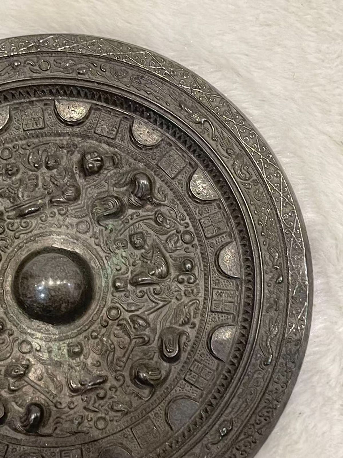 銅鏡 銅鏡 時代物 漢～唐代 銅製の彫刻 中国古美術 極細工 工芸品