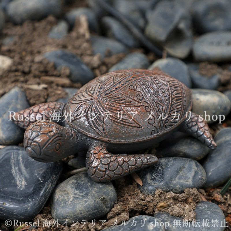 ガーデンオブジェ カメ 樹脂 置物 ガーデンオーナメント かめ 亀