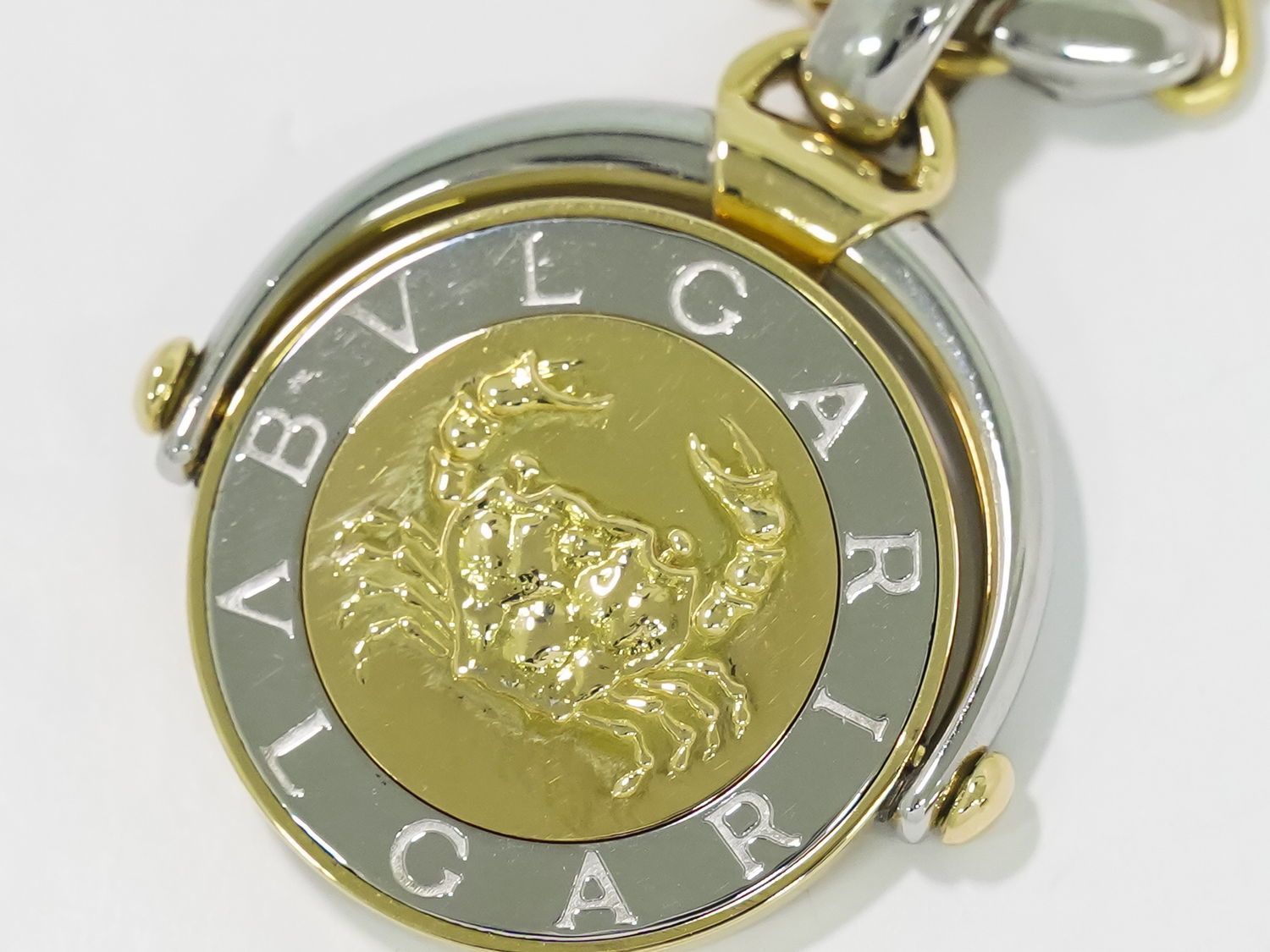 本物 ブルガリ BVLGARI ホロスコープ かに座 750 YG ステンレス