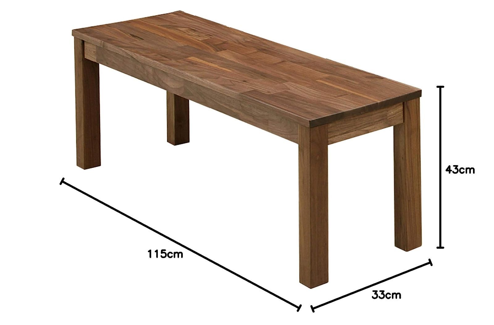 幅115×奥行33×高さ43cm ベンチ 板座面 ブラウン 関家具 235945