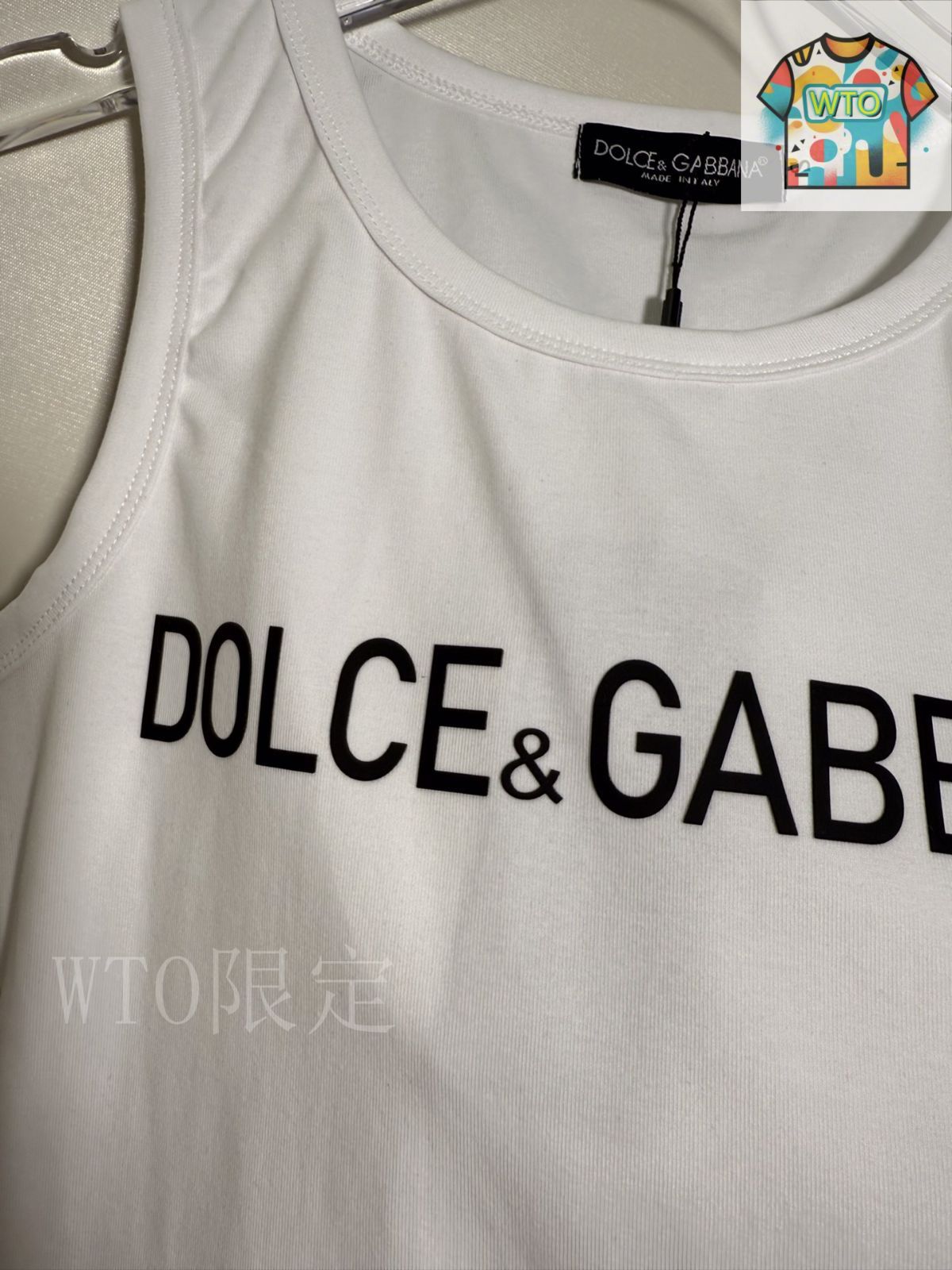今日特価】Dolce&Gabbana Logo Print Sleeveless Tank Top