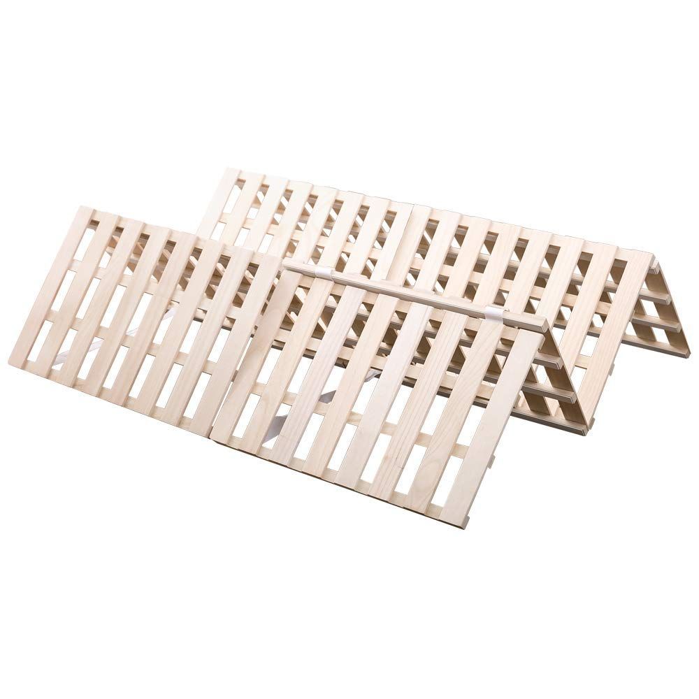 在庫 オーエスジェイ OSJ すのこマット 折りたたみベッド 天然桐 折りたたみ ベッド 四つ折りタイプ リブ加工 ゼミダブル 50×22×72