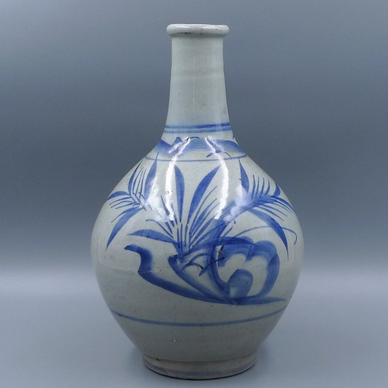 県重要無形文化財指定 中村清六 『青白磁釜形壺』 上位作 共箱付 無傷