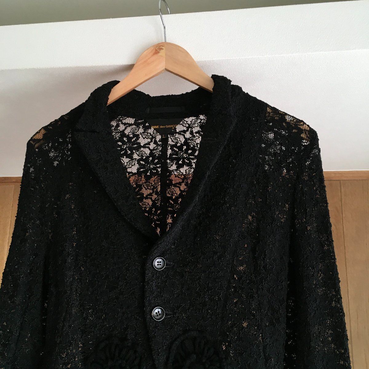 美品AD2011 COMME des GARCONSレース　フラワー　ジャケット 美品 AD2011 COMME des GARCONSコムデギャルソン 総レース