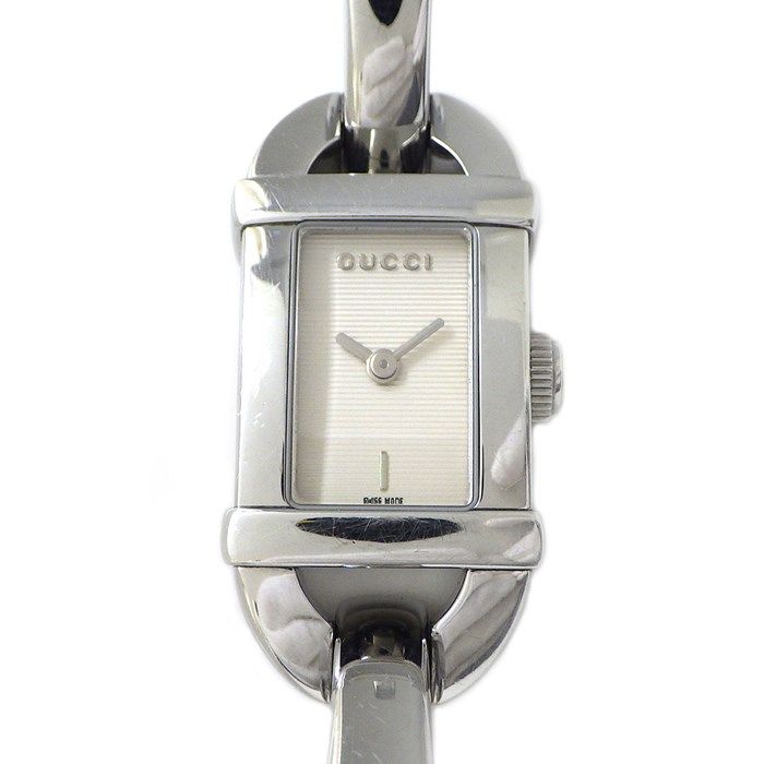 グッチ GUCCI 腕時計 バングルウォッチ 6800L ギョーシェ シルバー