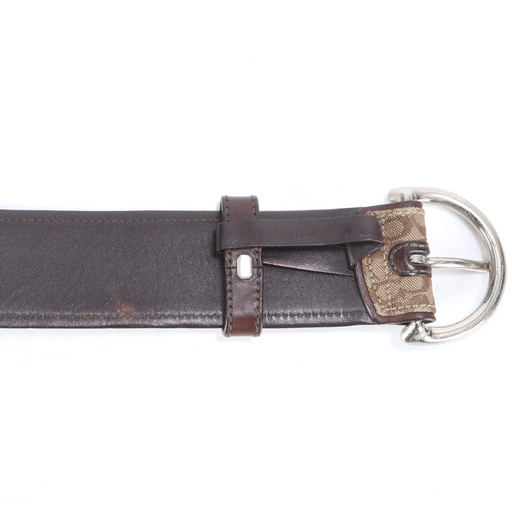 COACH BELT コーチ ミニシグネチャー ベルト3977 キャンバスレザー 美品 コーチ ミニ シグネチャー キャンバス レザー ベルト 3977