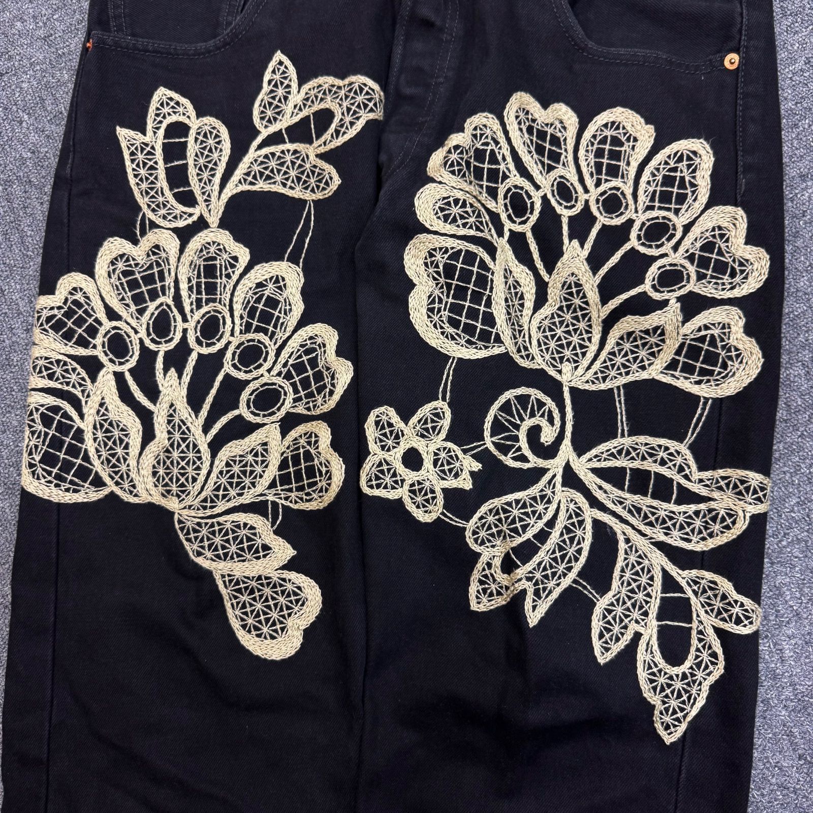 INNOCENCE NYC Flowers Embroidery Denim Pants フラワー刺繍デニム 