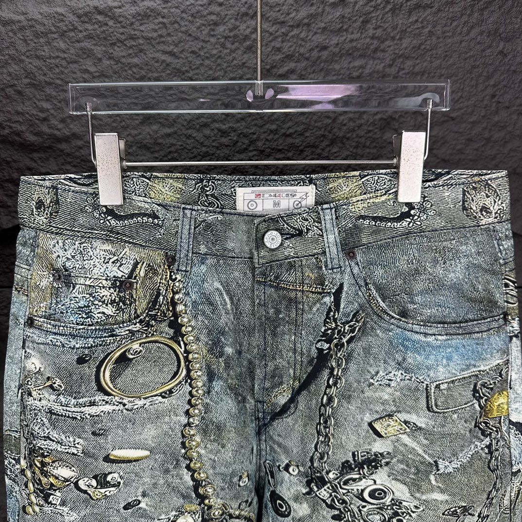 Acne Studios 25SS新作3Dプリントデジタルチェーンカップル用ルーズ 
