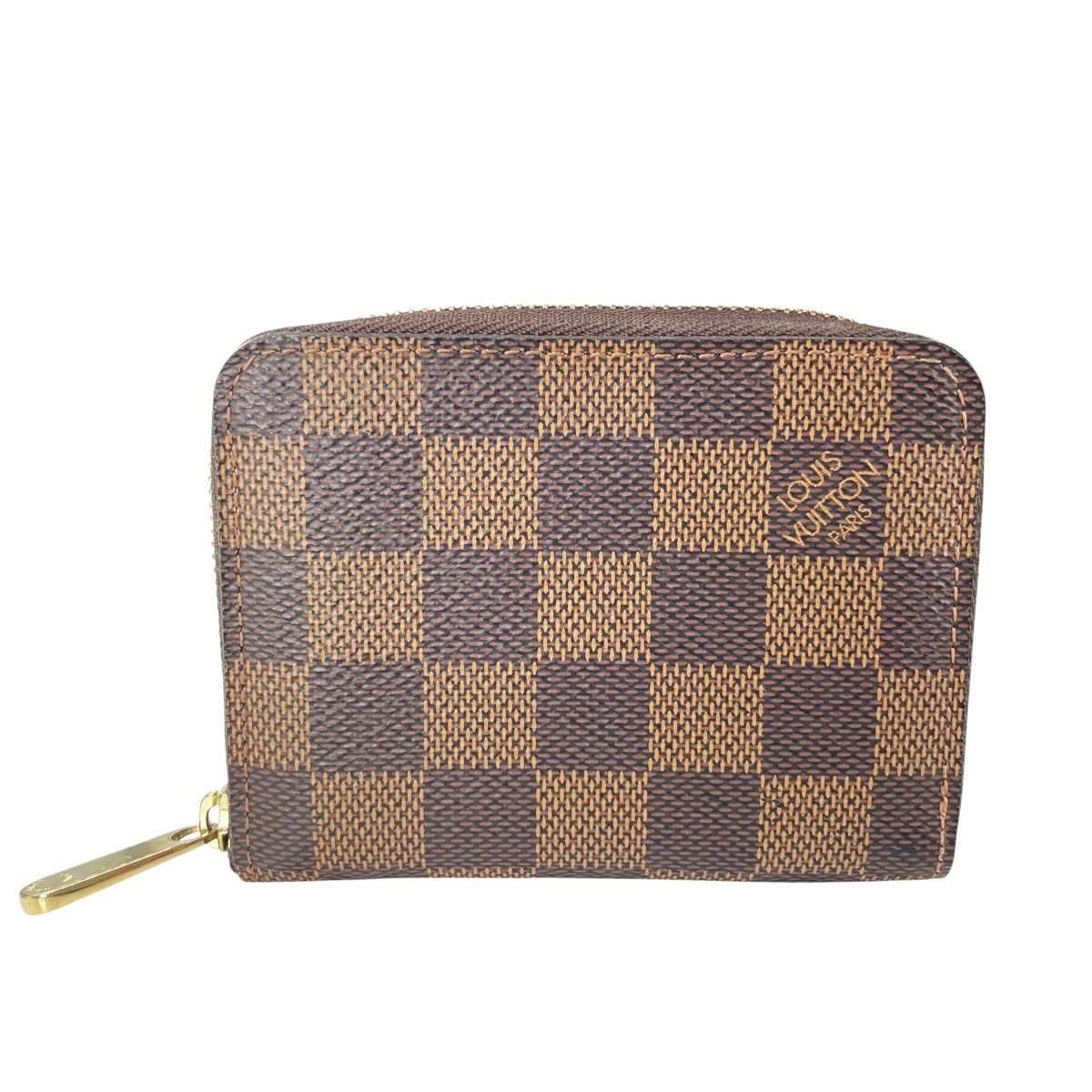 LOUIS VUITTON ルイ ヴィトン ジッピー コインパース N60213 ダミエ･エベヌ キャンバス ブラウン レディースコインケース 24025141 RD