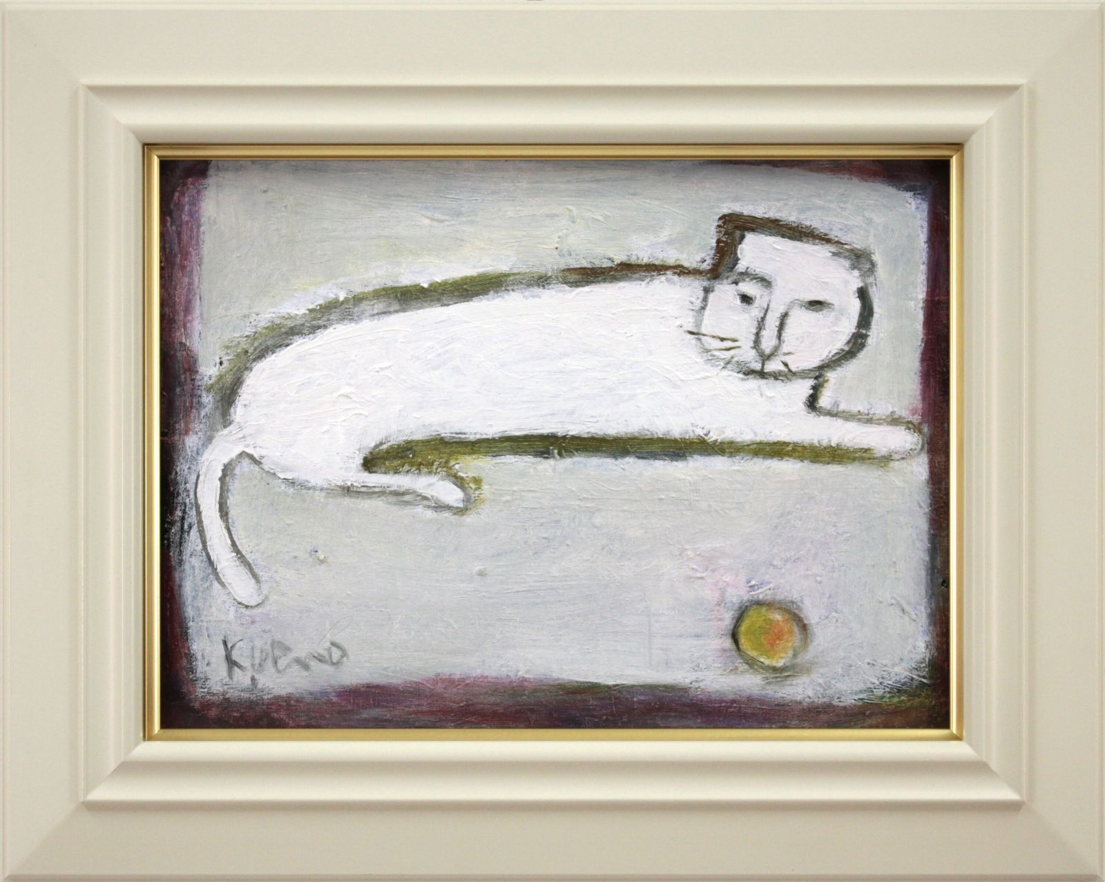 上野仁奥 「猫に生まれて良かった」 油絵・油彩画 絵画 - メルカリ
