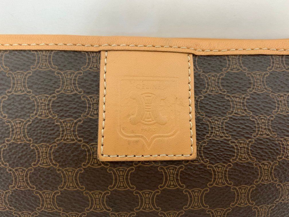 CELINE ヴィンテージセリーヌ マカダム柄クラッチバッグ レザー