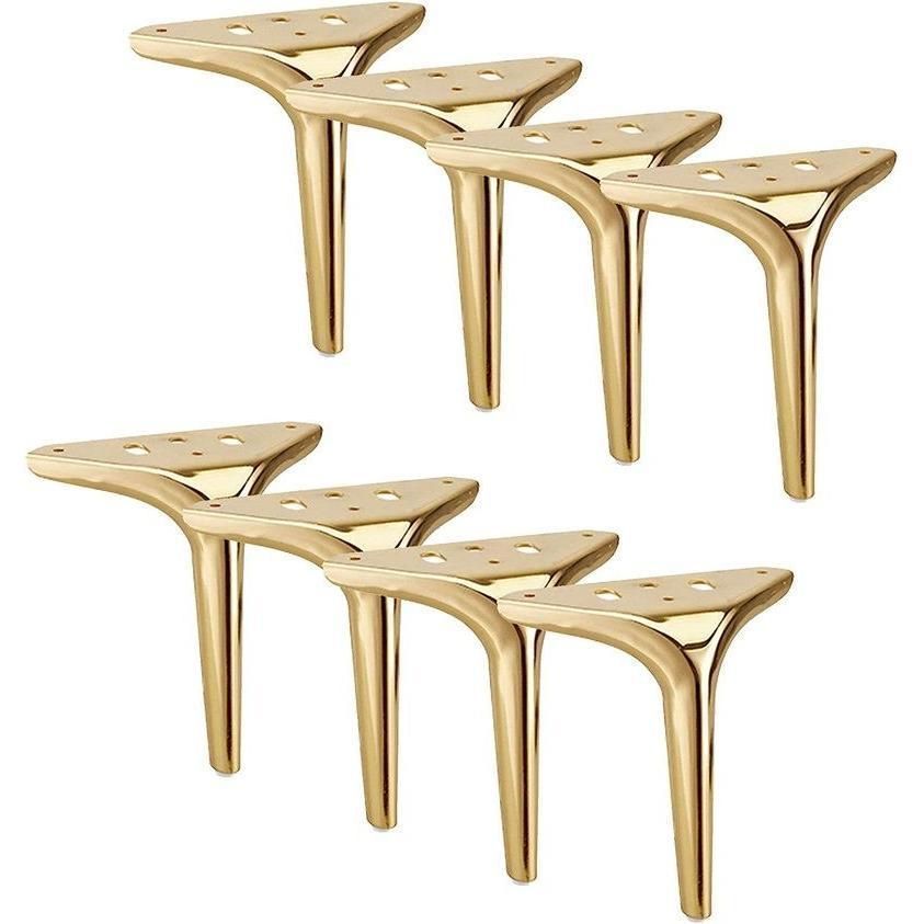交換用脚 三角形 金属製 家具 家具 脚 ソファ 脚 キャビネット 頑丈 交換用 金属製 食器棚 テーブル ソファー カウチチェア 12cm ゴールド 8PCS