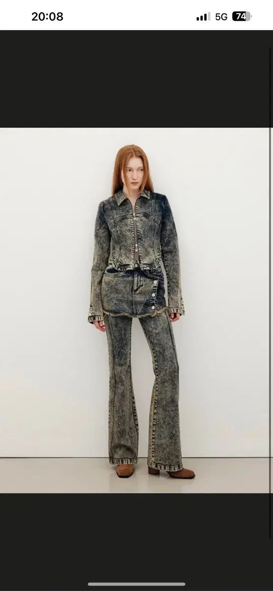 YUSE(ユズ) レイヤード スカート ブーツカット デニム パンツ