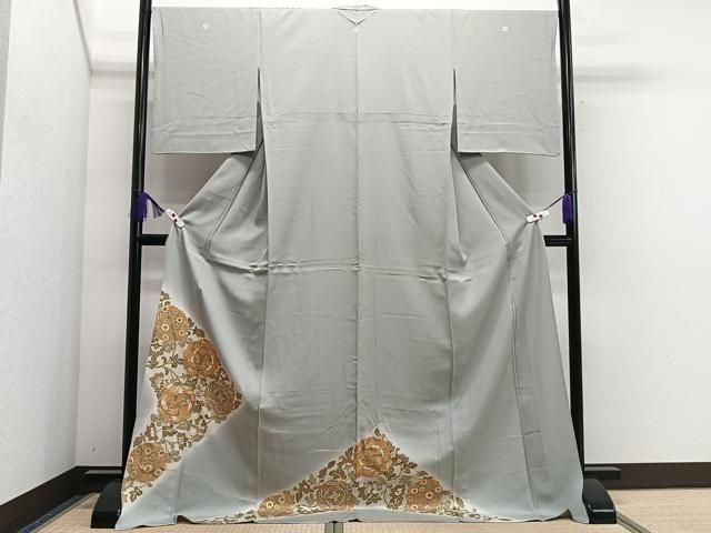 平和屋着物▽豪華色留袖 駒刺繍 鳳凰更紗花文 暈し染め 金彩 単衣 正絹 逸品 CAAS2459xi