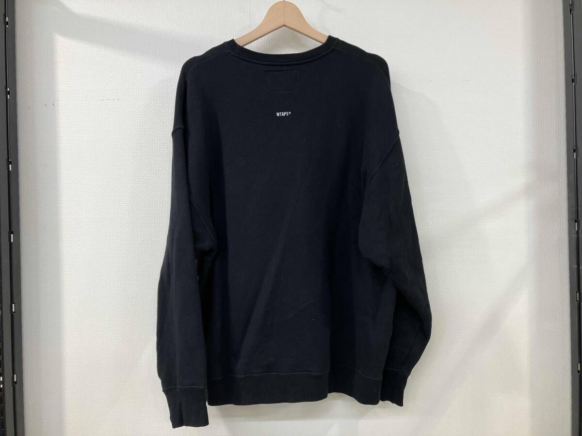 WTAPS ダブルタップス スウェット トレーナー 黒 ブラック コットン メンズ All 01 Cotton Sign Crewneck クルーネック