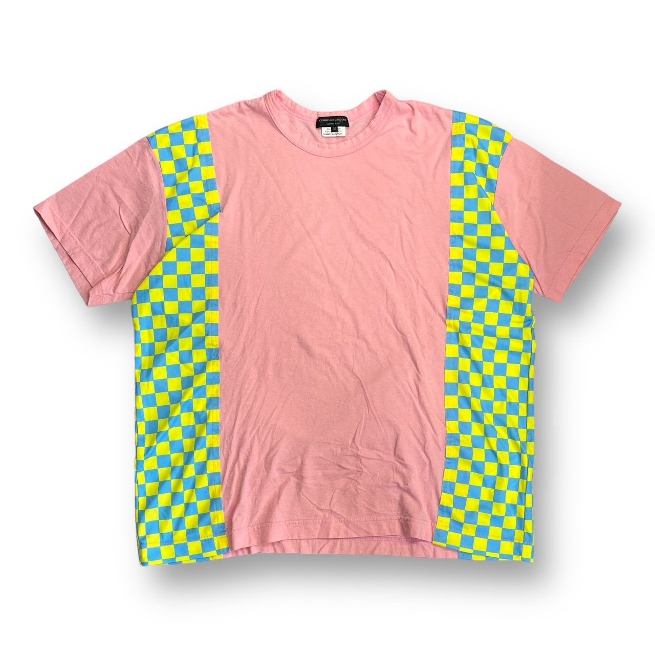 COMME des GARCONS HOMME PLUS 18SS ブロックチェック 切替デザイン T 
