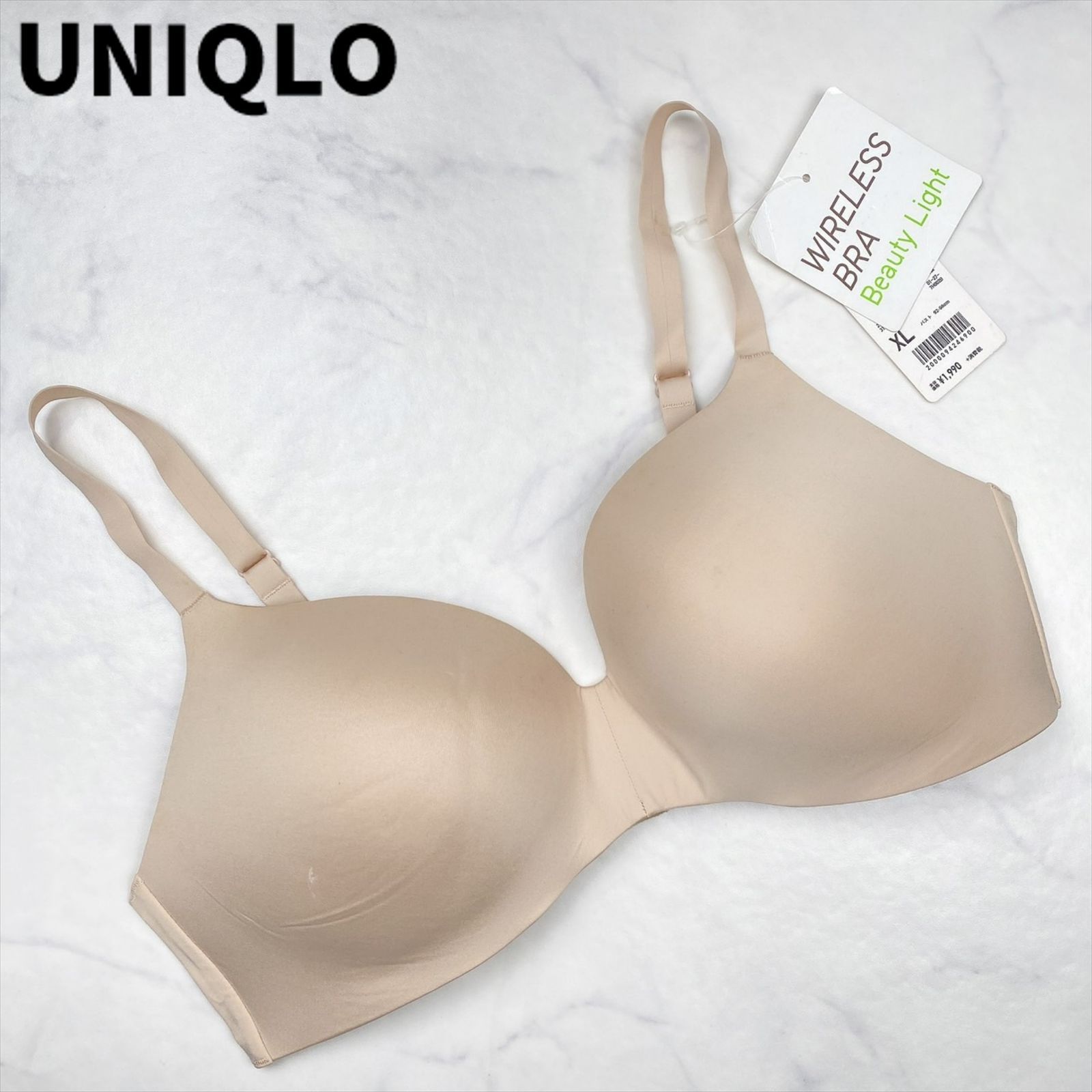 新品タグ付き】UNIQLO ユニクロ ワイヤレスブラ ブラジャー XL Beige - メルカリ