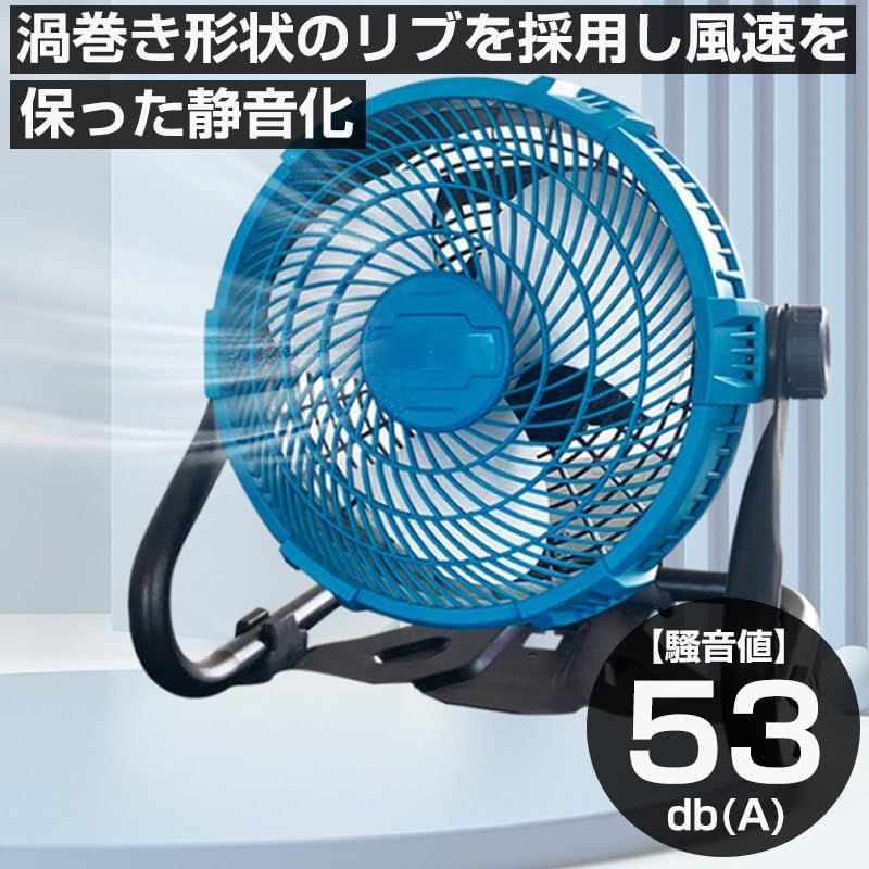 携帯扇風機 卓上扇風機 12インチ充電式 キャンプ アウトドア扇風機 マキタ18Vバッテリー対応 ポータブル充電式ファン 風量調節 手持ち・卓上・吊り下げ三用 ACアダプタ付 小型 静音 釣り 野営 登山 防災  (バッテリー*1個+充電器)