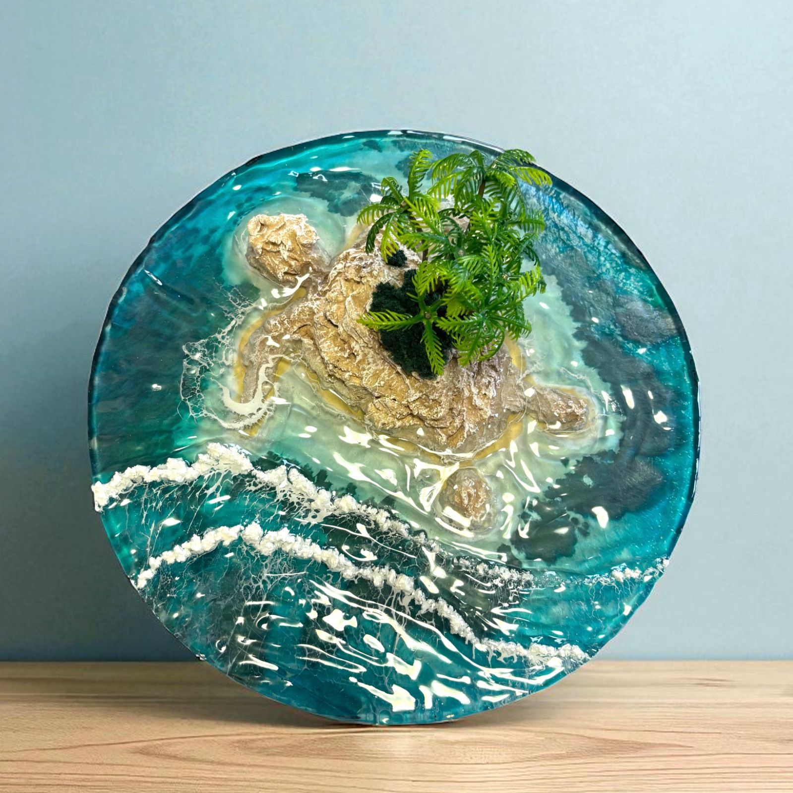 『沖縄の海を感じる』ウミガメが泳ぐ離島の海・オーシャンレジンアート／立体アート 沖縄で人気上昇中！レジンアート体験】NEW！ご要望の多かった海