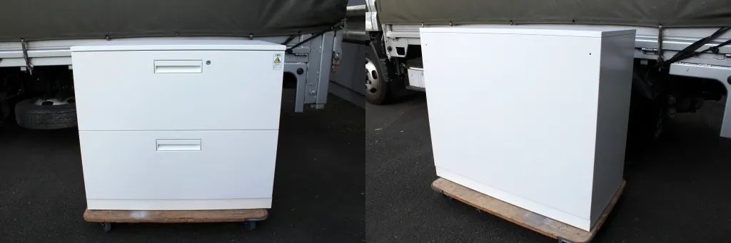 コクヨ エディア 2段ラテラル書庫 天板付き 幅900 奥450 高785 ホワイト 白 引出し キャビネット オフィス家具 オフィス収納