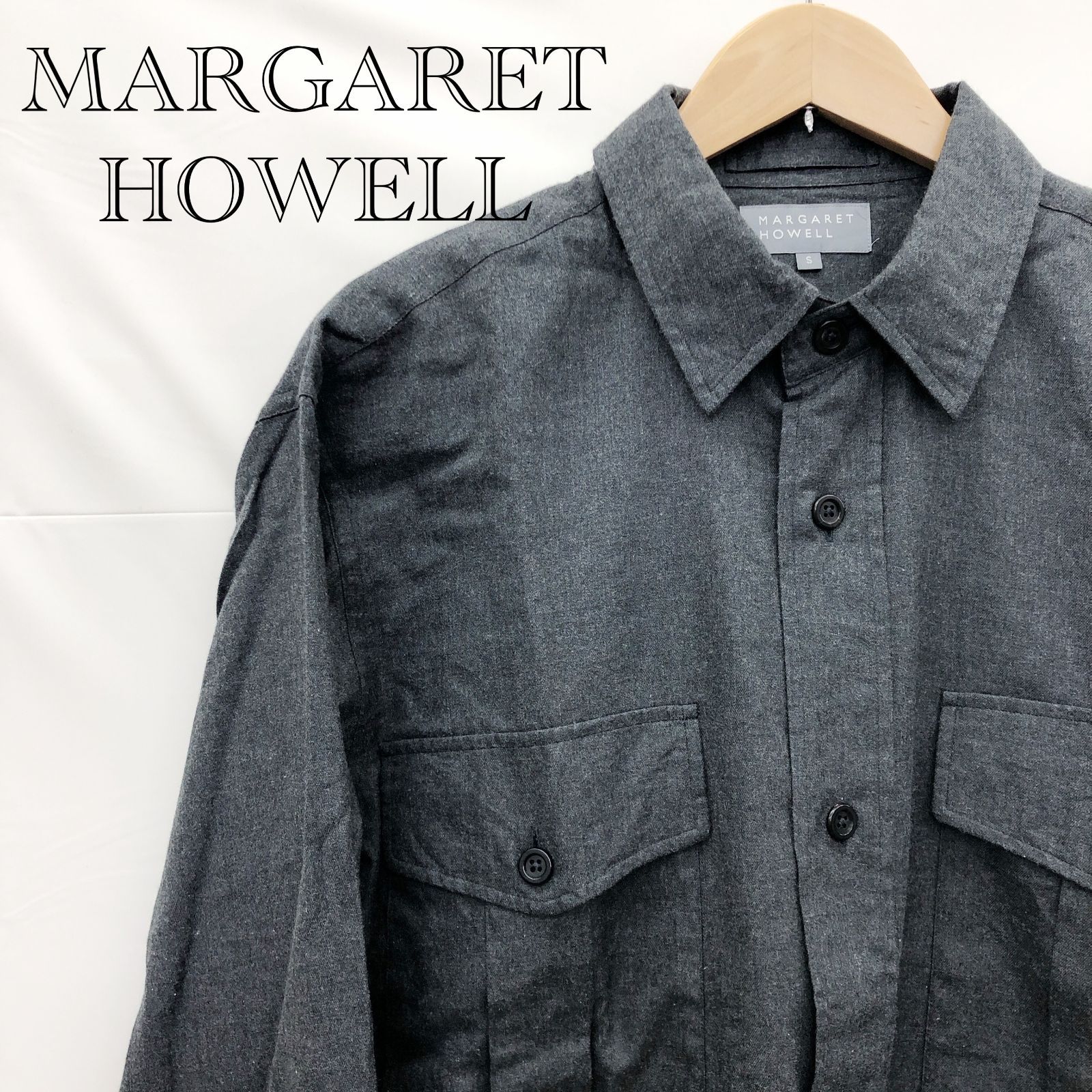【新品未使用】 MARGARET HOWELL メンズ 長袖シャツ グレー MARGARET HOWELL(マーガレットハウエル) 長袖シャツ579-4250006