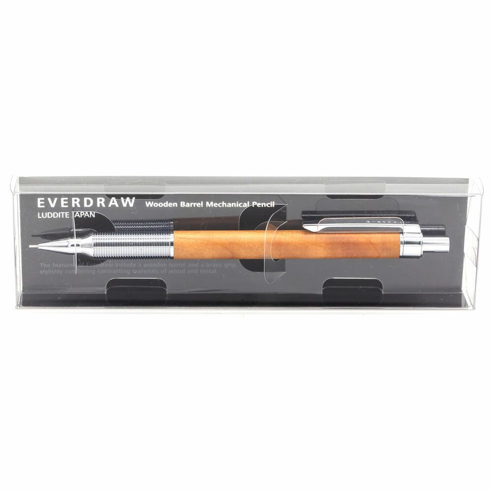ラダイト 木軸シャープペンシル エバードロー EverDraw Wood Model 0.5 チェリーウッド シルバー LDW-MP4CW-05