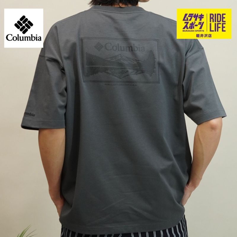 【ムラスポ公式】COLUMBIA コロンビア ムラサキスポーツ限定 Tシャツ UV生地でゆったりシルエット アッシュオリーブ PM0941