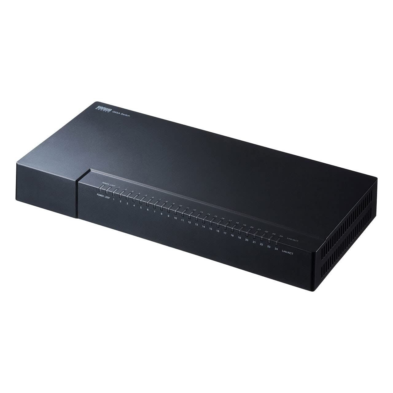 サンワサプライ ギガビット対応 スイッチングハブ(24ポート・マグネット付き） LAN-GIGAP2402BK [24ポート]