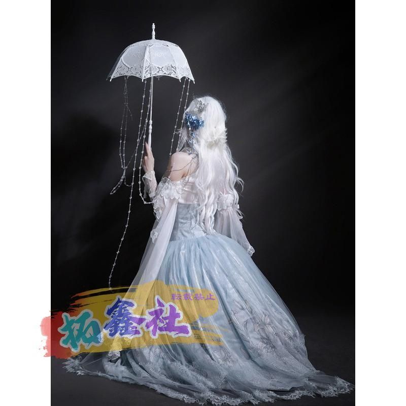 ロリータセットOP+SK パフスリーブ ハイウエスト レース ゴシック