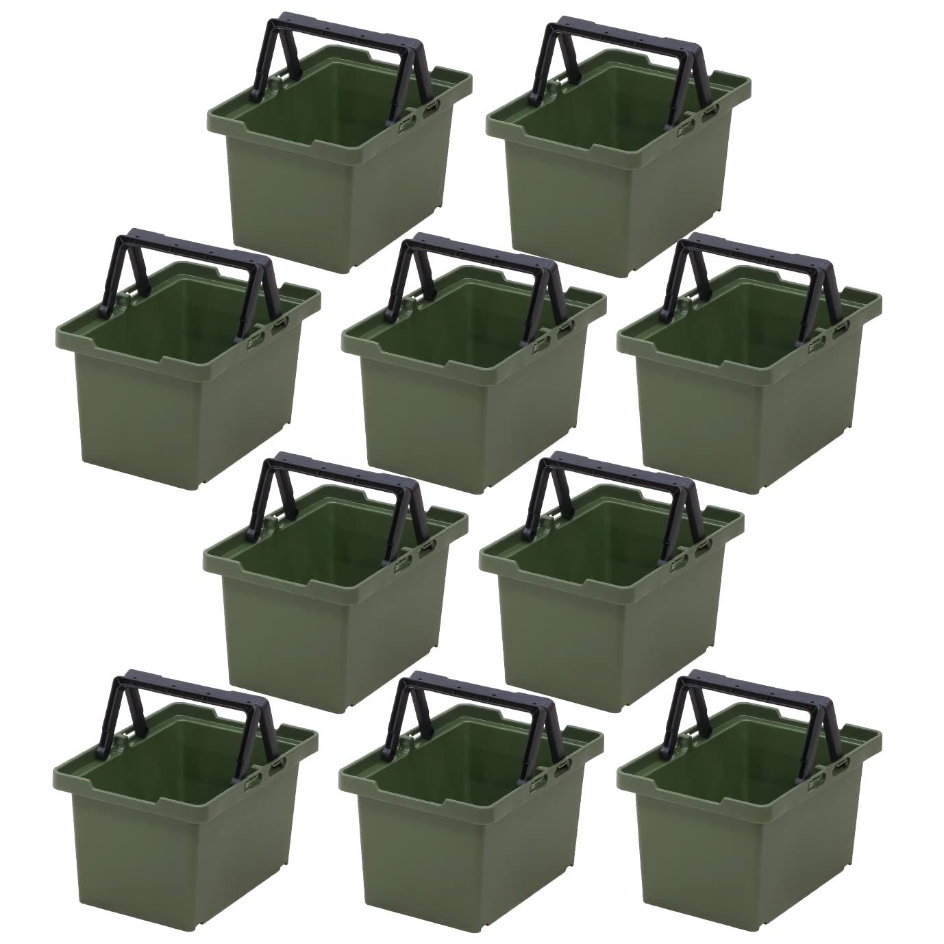 JEJアステージ 収納ボックス セパレートバスケット 45 グリーン アウトドア キャンプ 積み重ね SPB-N45G 幅22×奥行31×高さ18cm 10個セット