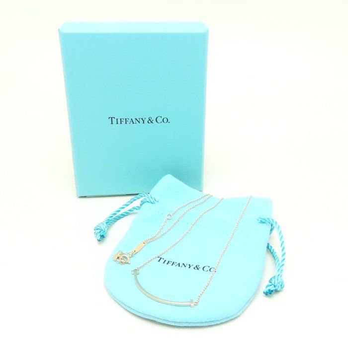 箱 ティファニー Tスマイル スモール ネックレス 750 K18PG 3683 TIFFANY&Co. ティファニー Tスマイル スモール ダイヤモンド