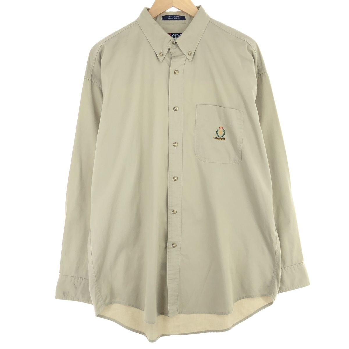 古着 90年代 ラルフローレン Ralph Lauren CHAPS チャップス 長袖 ボタンダウンシャツ メンズL ヴィンテージ/eaa445804
